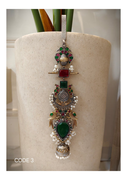 Beautiful Designer Stone Embedded Dual Tone Long Chaabi Gutchha (worn on the waist)