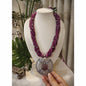 Beautiful Designer Stone Embedded Pendant With Twisted Beaded Mala Necklace