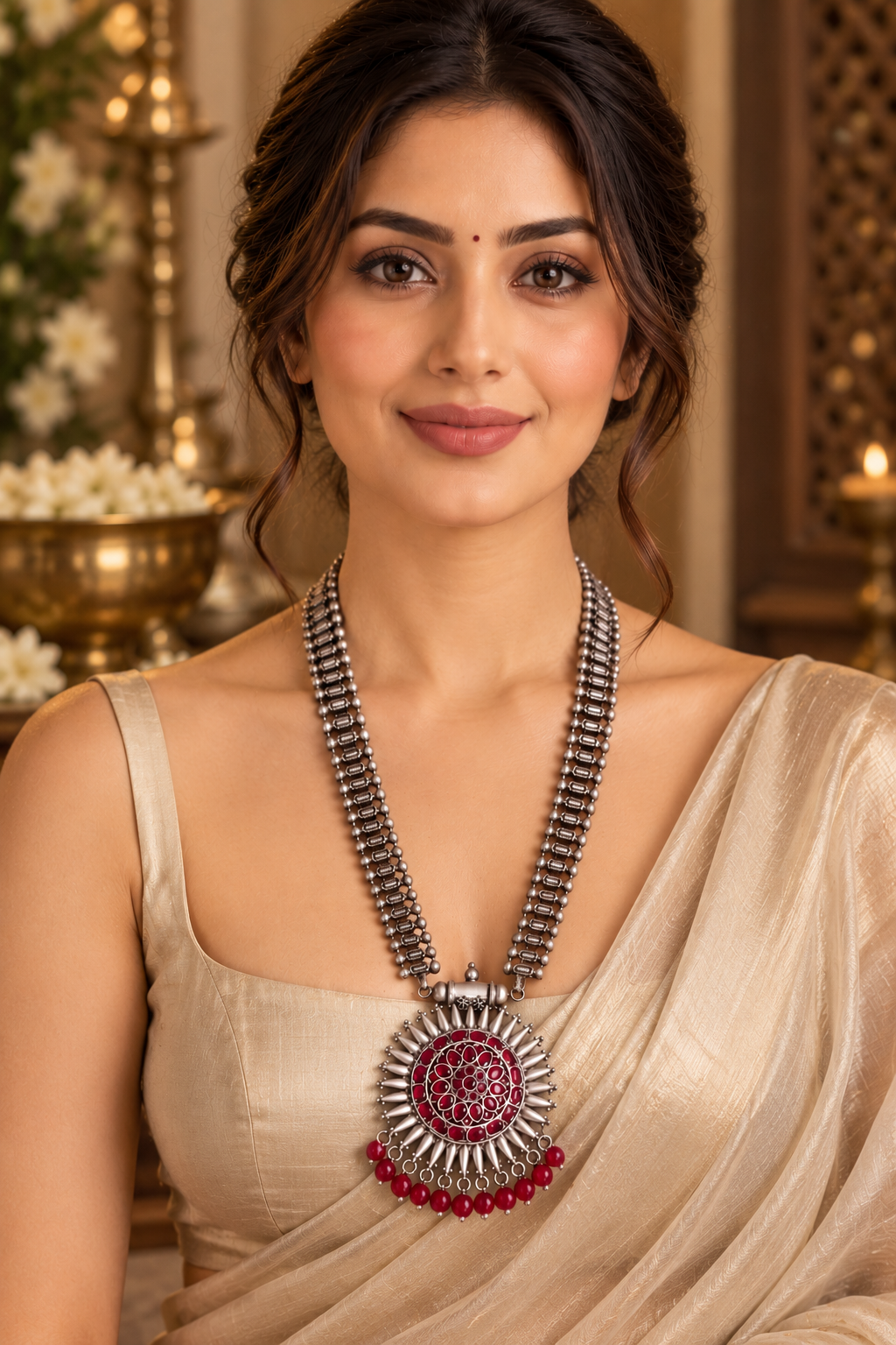 Beautiful Designer Stone Embedded Pendant Necklace