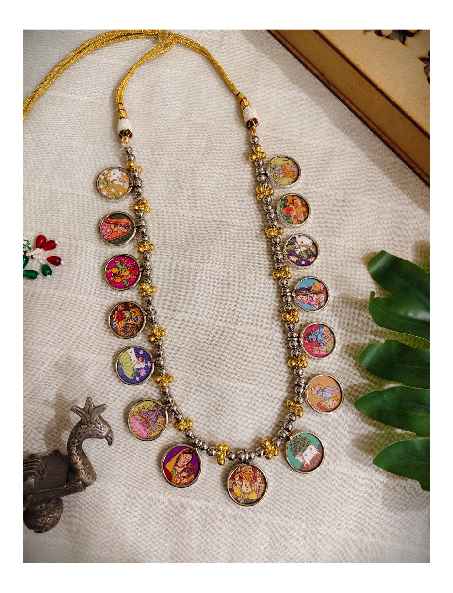 Beautiful Designer Painting Mix Dual Tone Necklace
