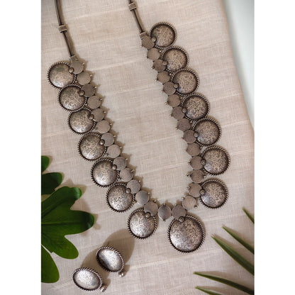 Beautiful Designer Brass Necklace With Earrings