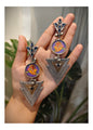 Beautiful Designer Painting Dual Tone Long Earrings