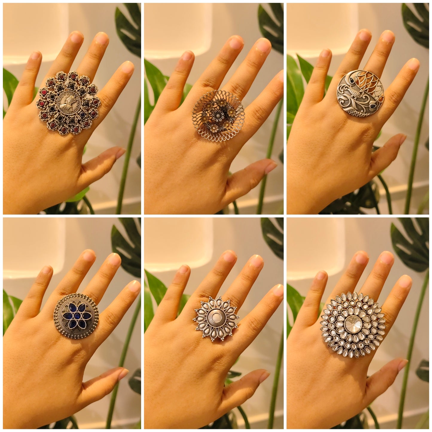 Beautiful Designer Adjustable Rings Combo Of 6