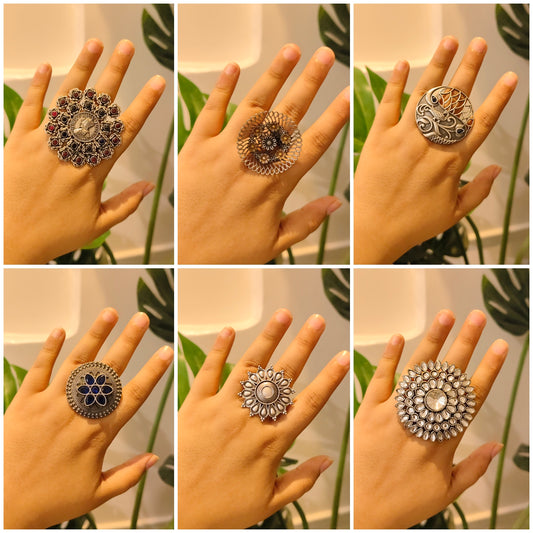 Beautiful Designer Adjustable Rings Combo Of 6