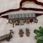Beautiful Designer Charms Mix Statement Choker With Earrings