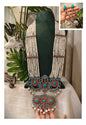 Beautiful Designer Stone Embedded Huge Pendant Long Necklace With Earrings