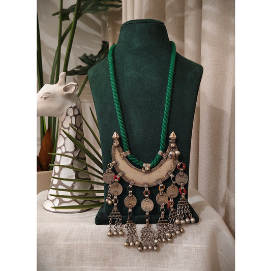 Beautiful Tribal Chaand Vintage Necklace With Handmade Dori