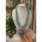 Beautiful Designer Stone Embedded Pendant With Twisted Beaded Mala Necklace
