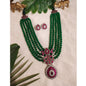 Beautiful Designer Layered Beaded With Kempstone Necklace (free earrings)
