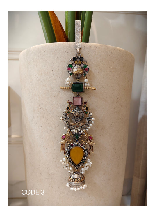 Beautiful Designer Stone Embedded Dual Tone Long Chaabi Gutchha (worn on the waist)