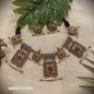 Beautiful Designer Dual Tone Stone Embedded Neckpiece With Earrings