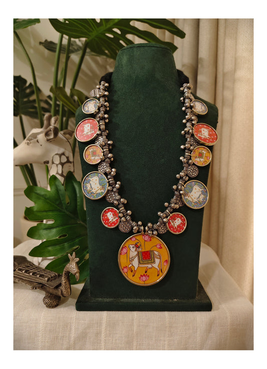 Beautiful Designer Painting Paatri Ghungroo Long Necklace
