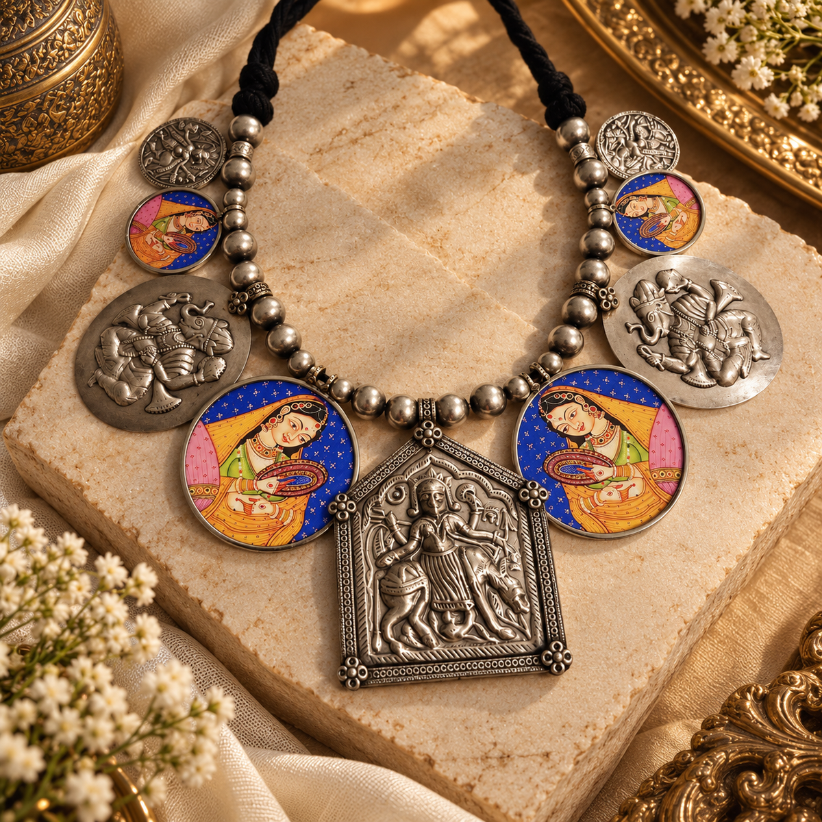 Beautiful Designer Painting Paatri Mix Neckpiece