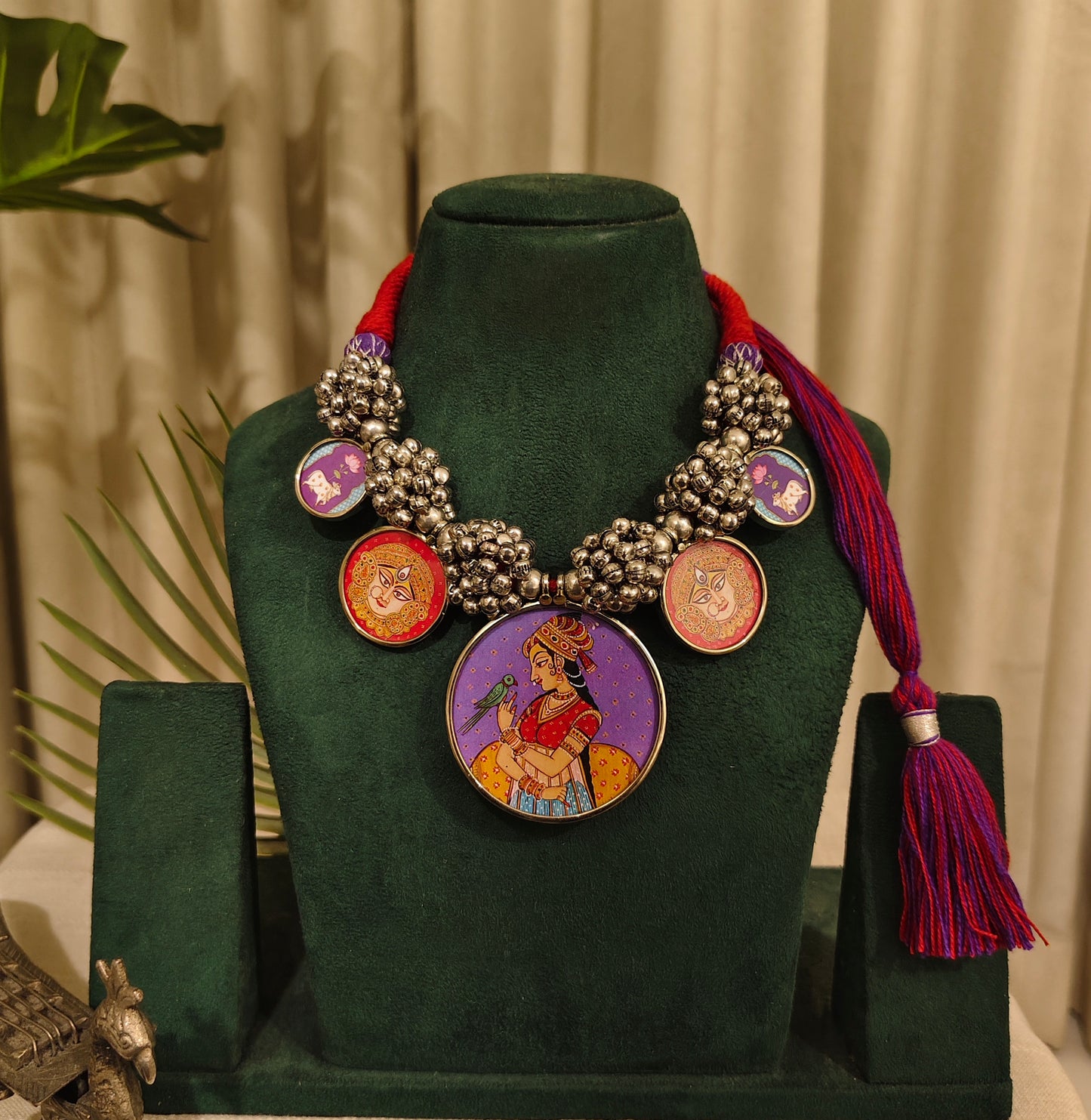Beautiful Designer Painting With Ghungroo Ball & Handmade Dori Neckpiece