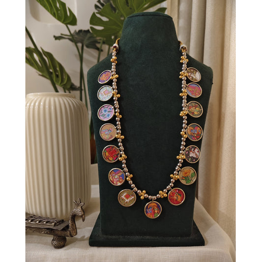 Beautiful Designer Dual Tone Painting Necklace
