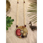 Beautiful Designer Wooden Fusion Pendant Long Necklace