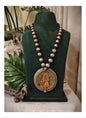 Beautiful Designer Painting Pendant With Ball Chain Mala Necklace