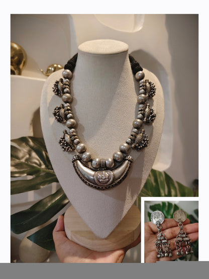 Beautiful Designer Vintage Polish Taabeez Necklace With Earrings