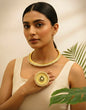 Beautiful Designer Golden Hasli With Moti Work and Matching Ring