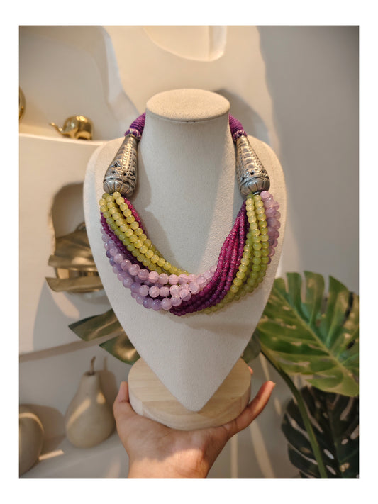 Beautiful Designer Twisted Beads Mix Statement Necklace
