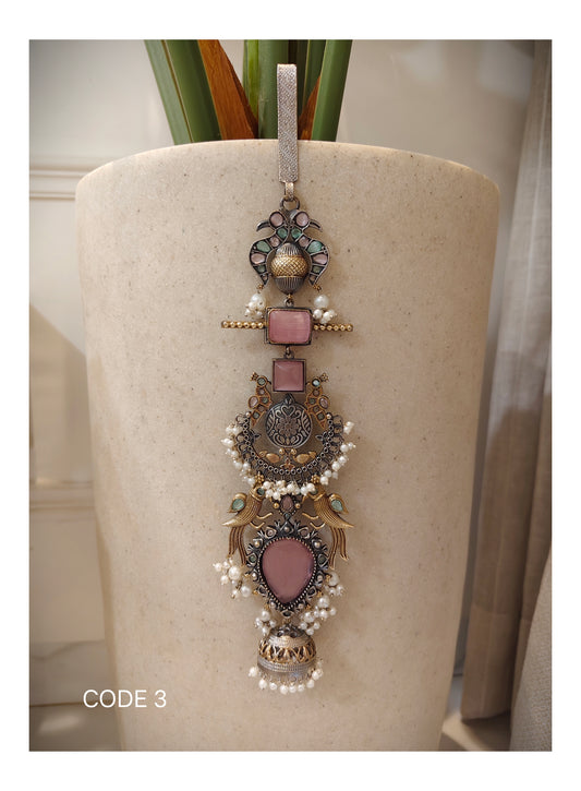 Beautiful Designer Stone Embedded Dual Tone Long Chaabi Gutchha (worn on the waist)