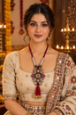 Beautiful Designer Kundan Detailing Peacock Pendant Handmade Dori Necklace (no earrings)