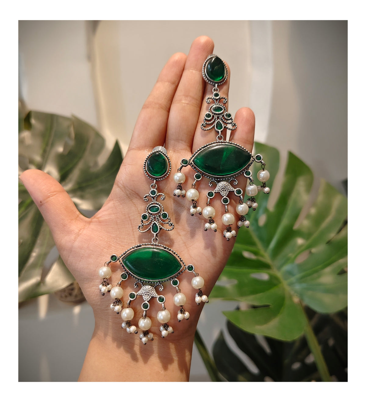 Beautiful Designer Stone Embedded Earrings