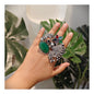 Beautiful Designer Stone Embedded Fusion Adjustable Ring