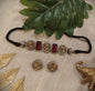 Beautiful Designer Stone Embedded Dual Tone Choker With Earrings