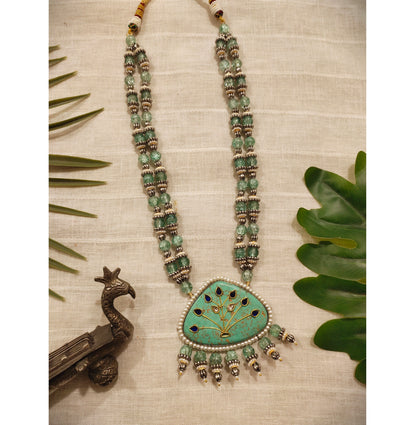 Beautiful Designer Turquoise Pendant Beaded Necklace
