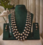 Beautiful Designer Brass Ball Chain Layered Necklace With Earrings