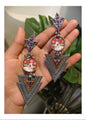 Beautiful Designer Painting Dual Tone Long Earrings
