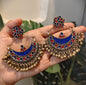 Beautiful Vintage Afghani Chaand Stone Embedded Pendant Necklace