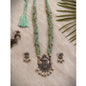 Beautiful Designer Stone Embedded Pendant Necklace With Earrings