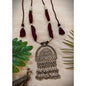 Beautiful Designer Huge Brass Statement Pendant Long Handmade Dori Necklace