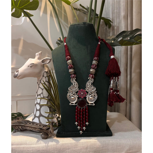 Beautiful Designer Peacock Stone Embedded Pendant Necklace