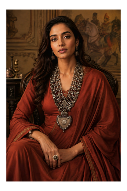 Beautiful Designer Brass Long Necklace (no earrings)