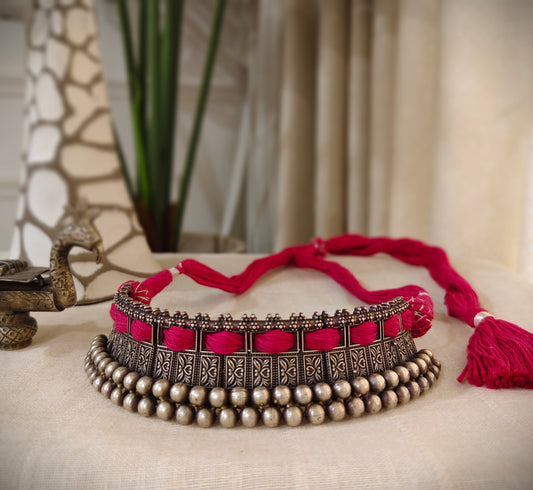 Beautiful Designer Choker With Handmade Adjustable Dori