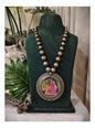 Beautiful Designer Painting Pendant With Ball Chain Mala Necklace