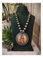 Beautiful Designer Painting Pendant With Ball Chain Mala Necklace
