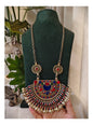 Beautiful Vintage Afghani Chaand Stone Embedded Pendant Necklace