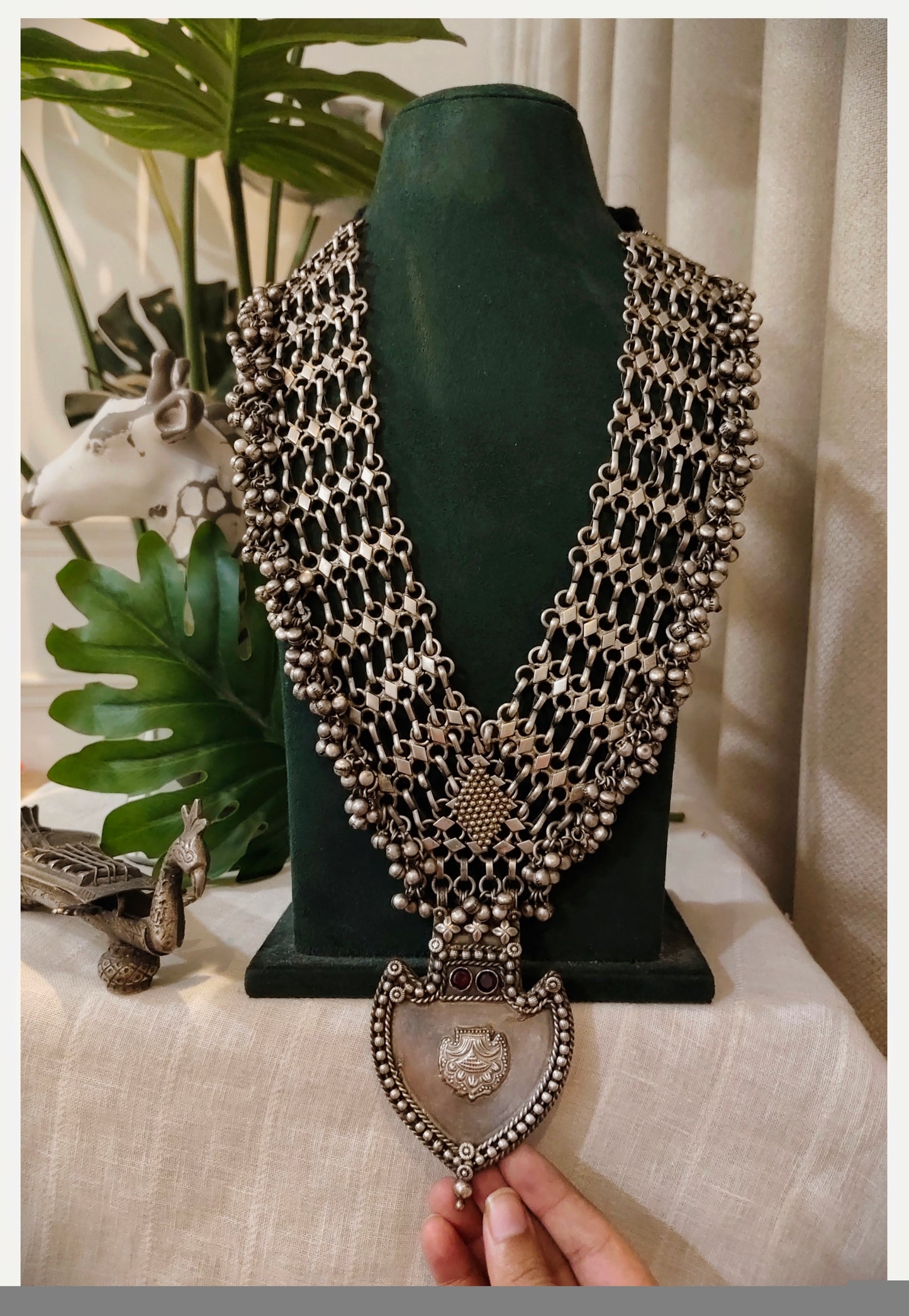 Beautiful Designer Brass Long Necklace (no earrings)