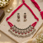 Beautiful Designer Kempstone Detailing Neckpiece With Earrings