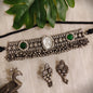 Beautiful Designer Stone Embedded Choker With Earrings