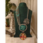 Beautiful Designer Painting & Natural Stone Pendant Stylish Mala Long Necklace