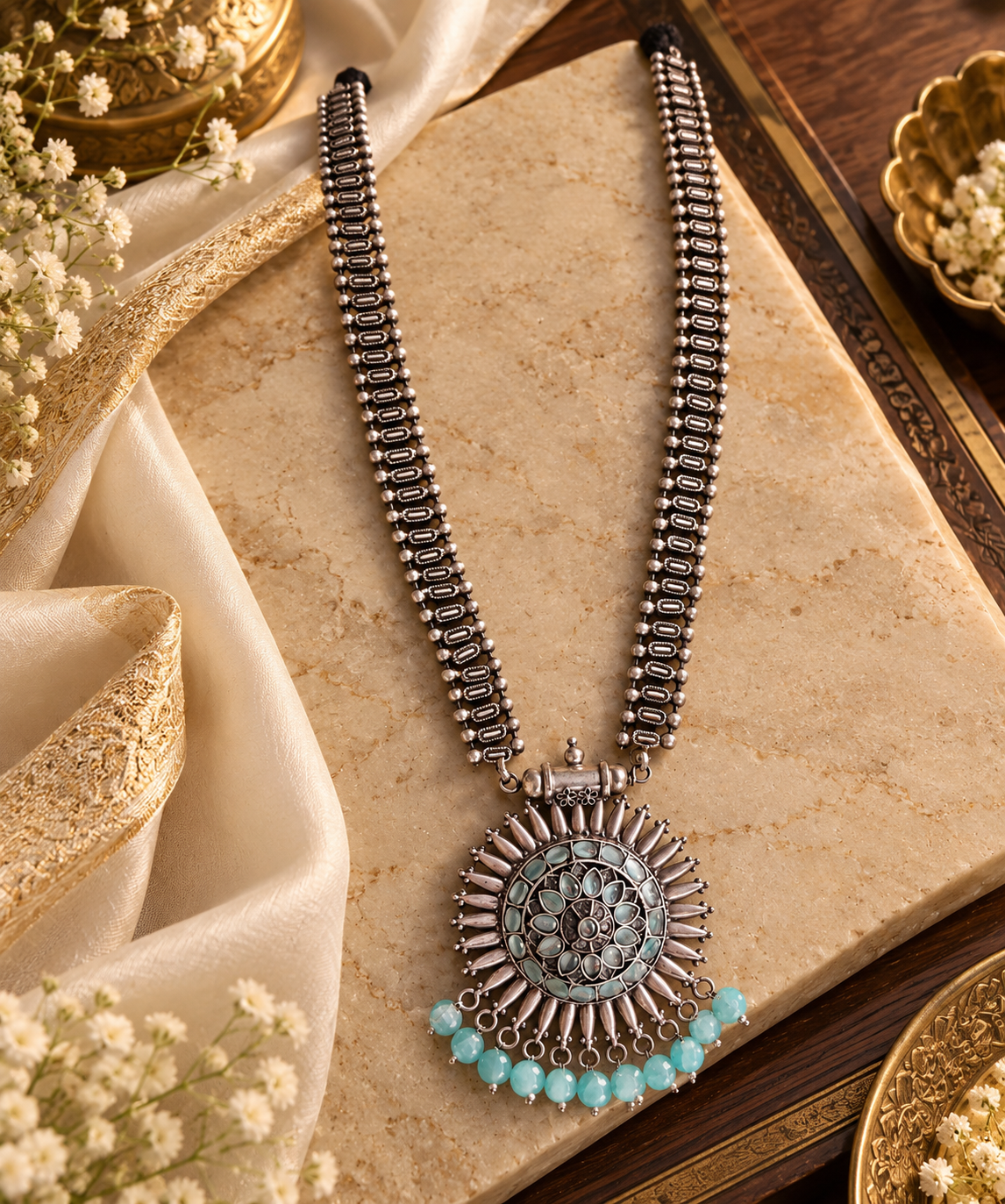 Beautiful Designer Stone Embedded Pendant Necklace