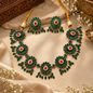 Beautiful Designer Kundan Detailing Stone Embedded Neckpiece With Earrings