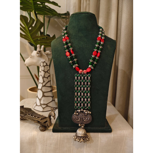 Beautiful Designer Stone Embedded Long Pendant Necklace