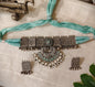 Beautiful Designer Stone Embedded Pendant Choker With Earrings