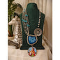 Beautiful Designer Painting & Natural Stone Pendant Stylish Mala Long Necklace